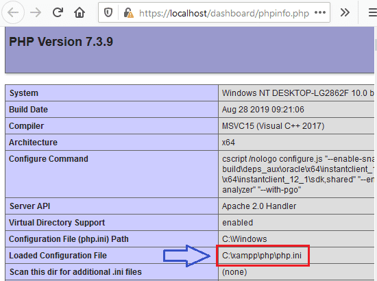 cara setting php ini di xampp